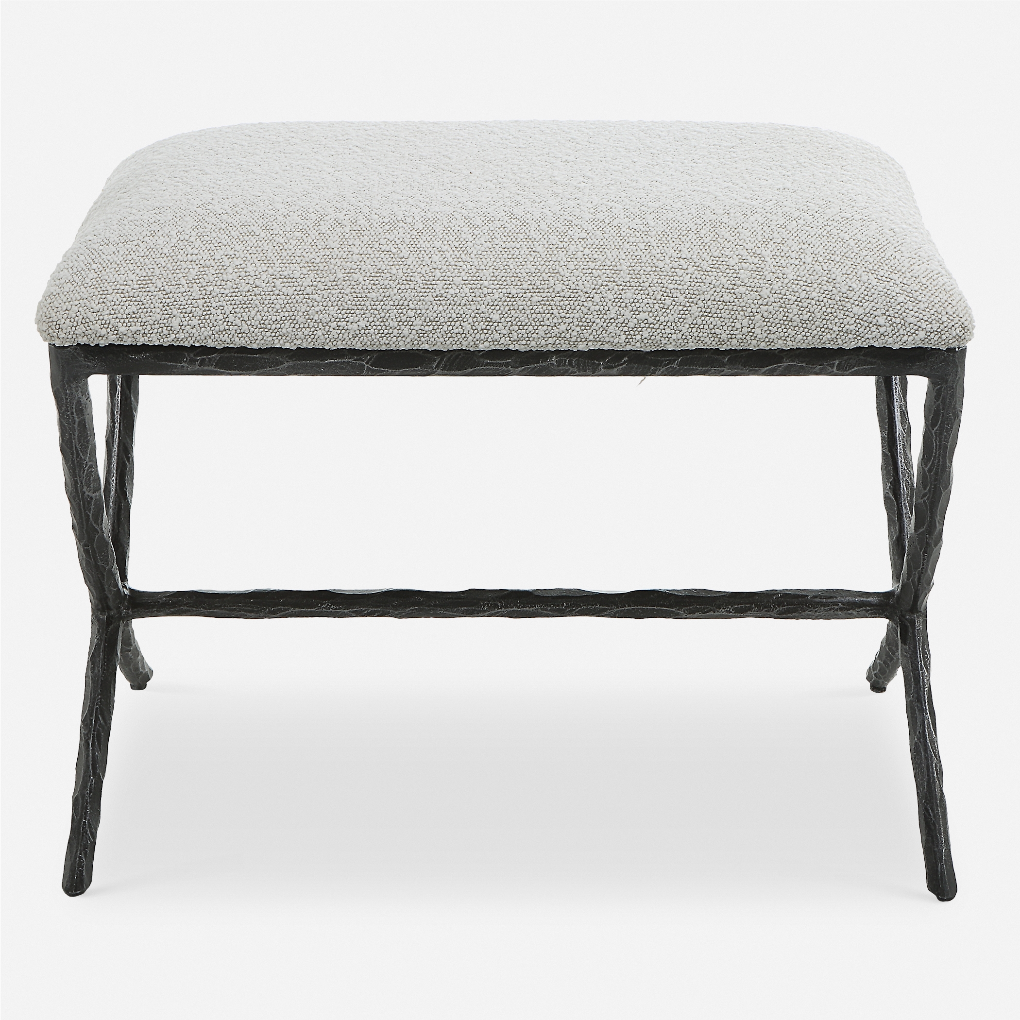 Brisby Gray Fabric Small Bench - Image 0