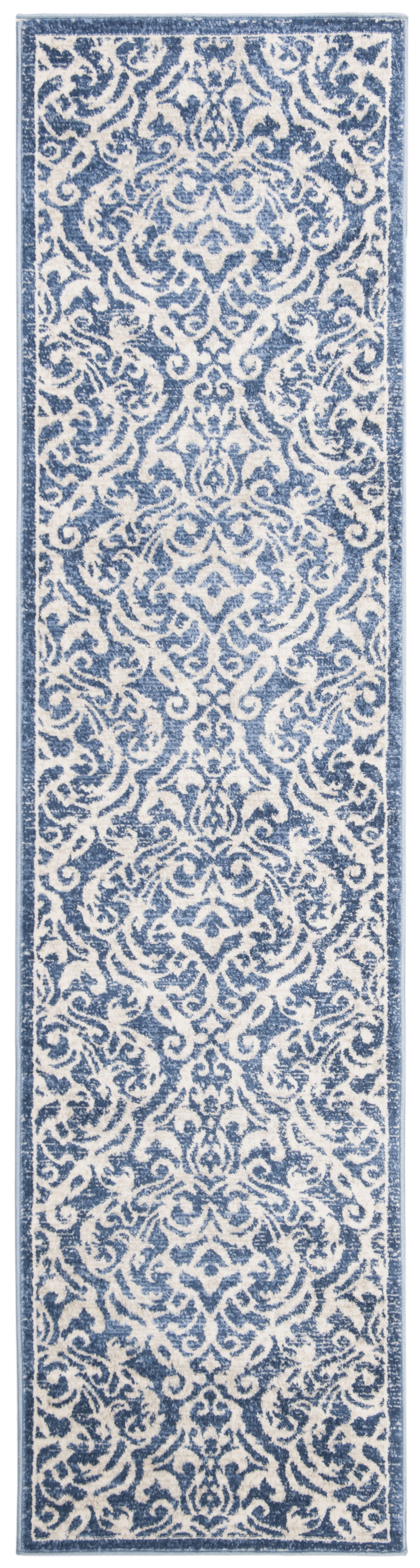 Arlo Home Woven Area Rug, BNT810N, Navy/Cream,  2' X 8' - Image 0