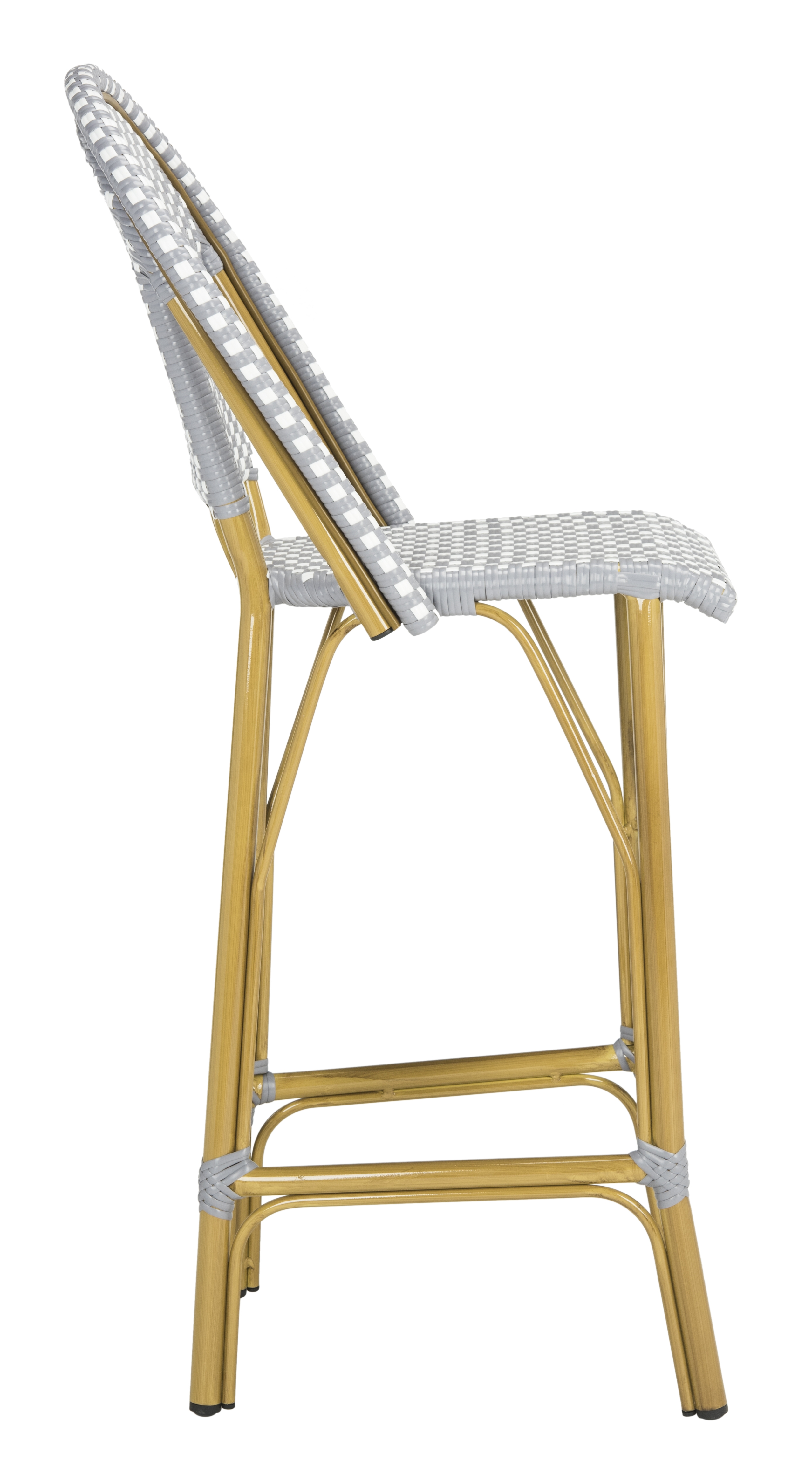 Ford Indoor-Outdoor Stacking French Bistro Bar Stool - Grey/White - Safavieh - Image 2