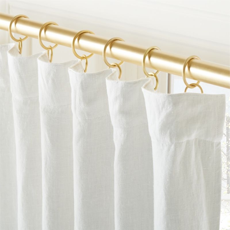 EUROPEAN FLAX™-Certified Linen Warm White Blackout Window Curtain Panel 48"x84'' - Image 1