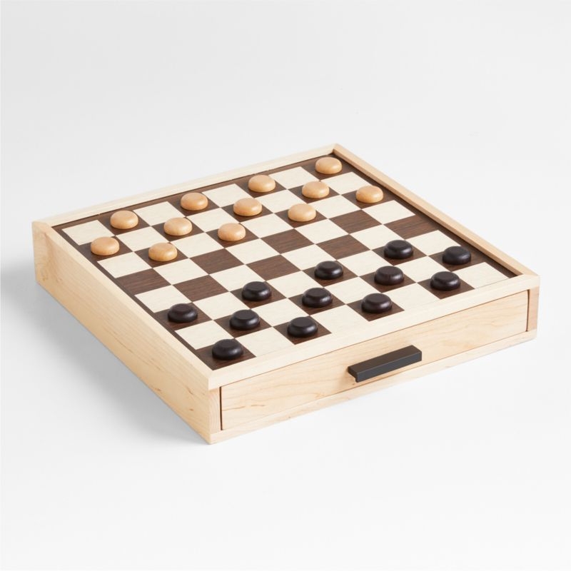 Maple Wood Chess Board and Checkers Set - Image 1
