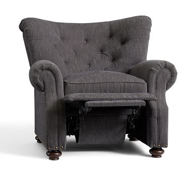 Lansing Upholstered Recliner, Polyester Wrapped Cushions, Performance Chateau Basketweave Ivory - Image 2