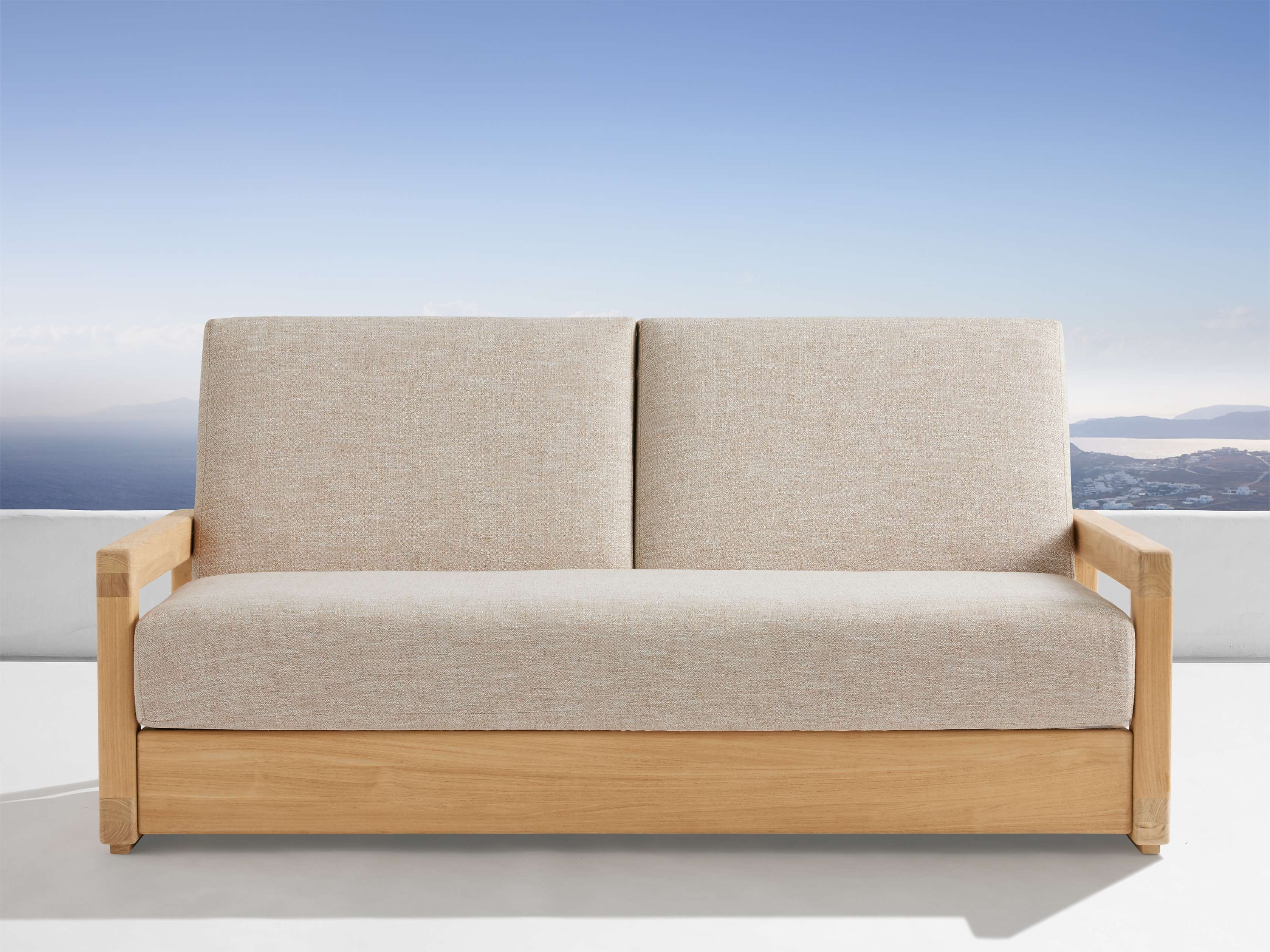 Westport Outdoor Sofa in Wood Natural  Priano Malt/72" - Image 0