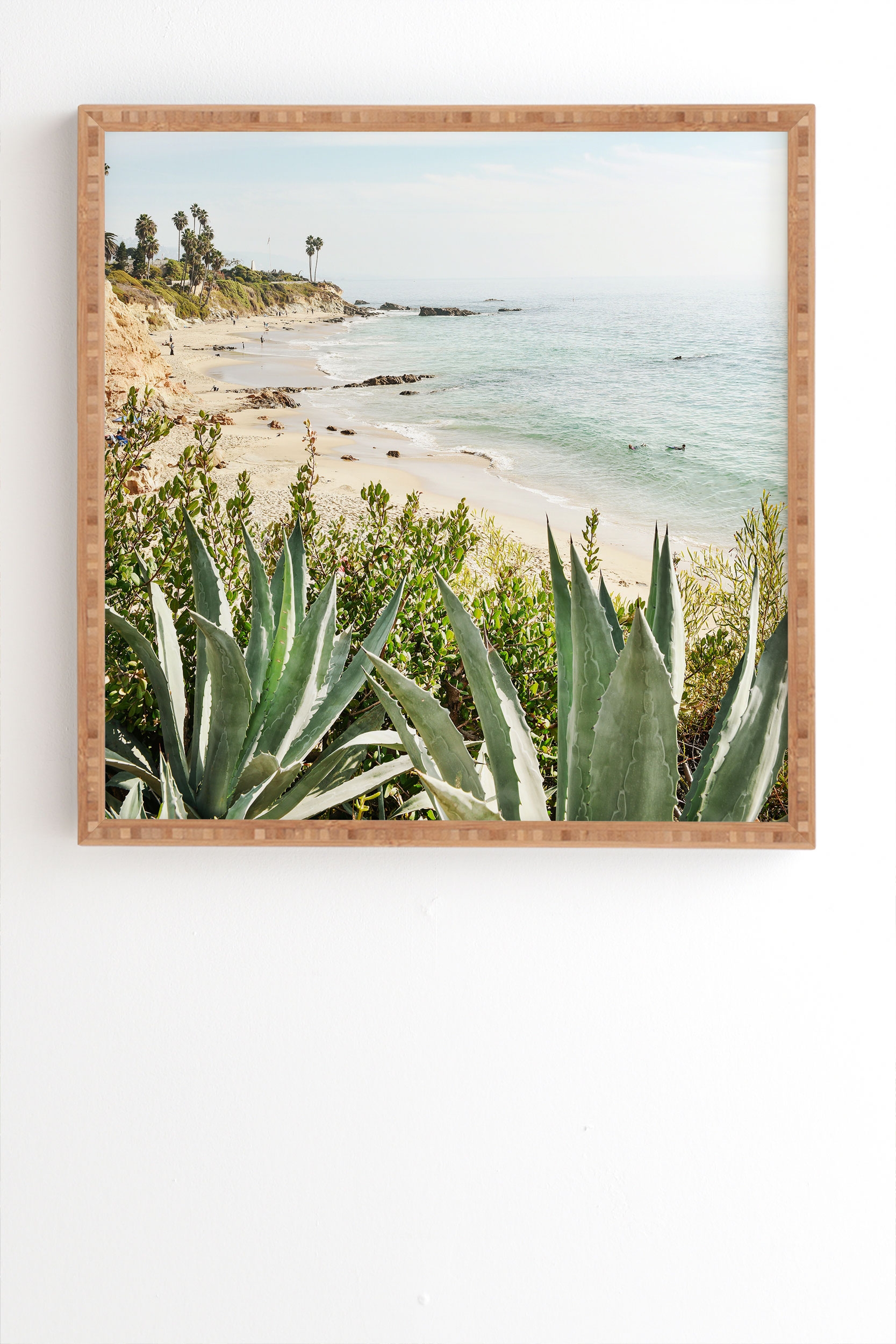 Laguna Coast by Bree Madden - Framed Wall Art Bamboo 12" x 12" - Image 1