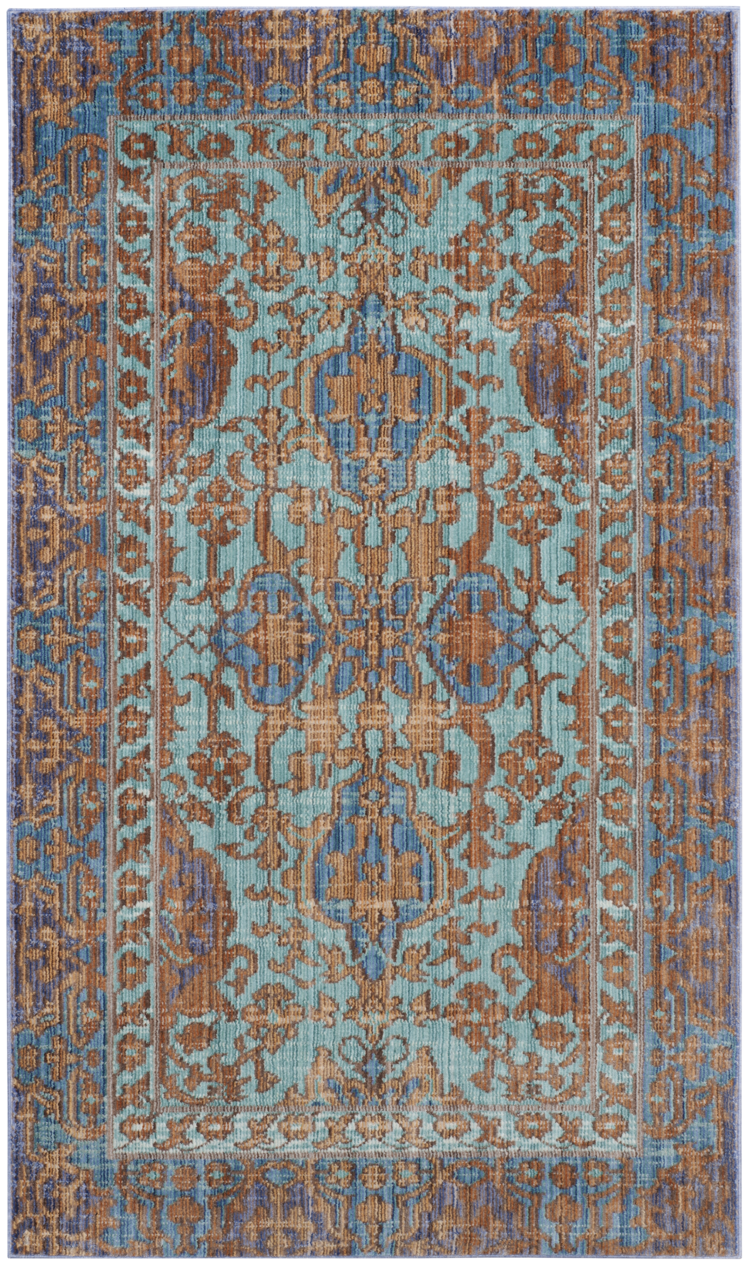 Arlo Home Woven Area Rug, VAL102A, Blue/Gold,  3' X 5' - Image 0