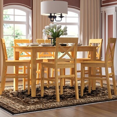 Asleigh Counter Height Rubberwood Solid Wood Dining Set - Image 0