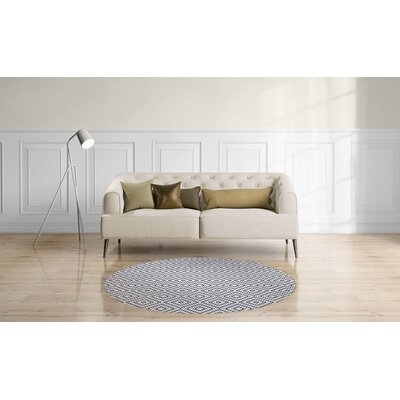 Geometric Beige/Blue Area Rug - Image 0