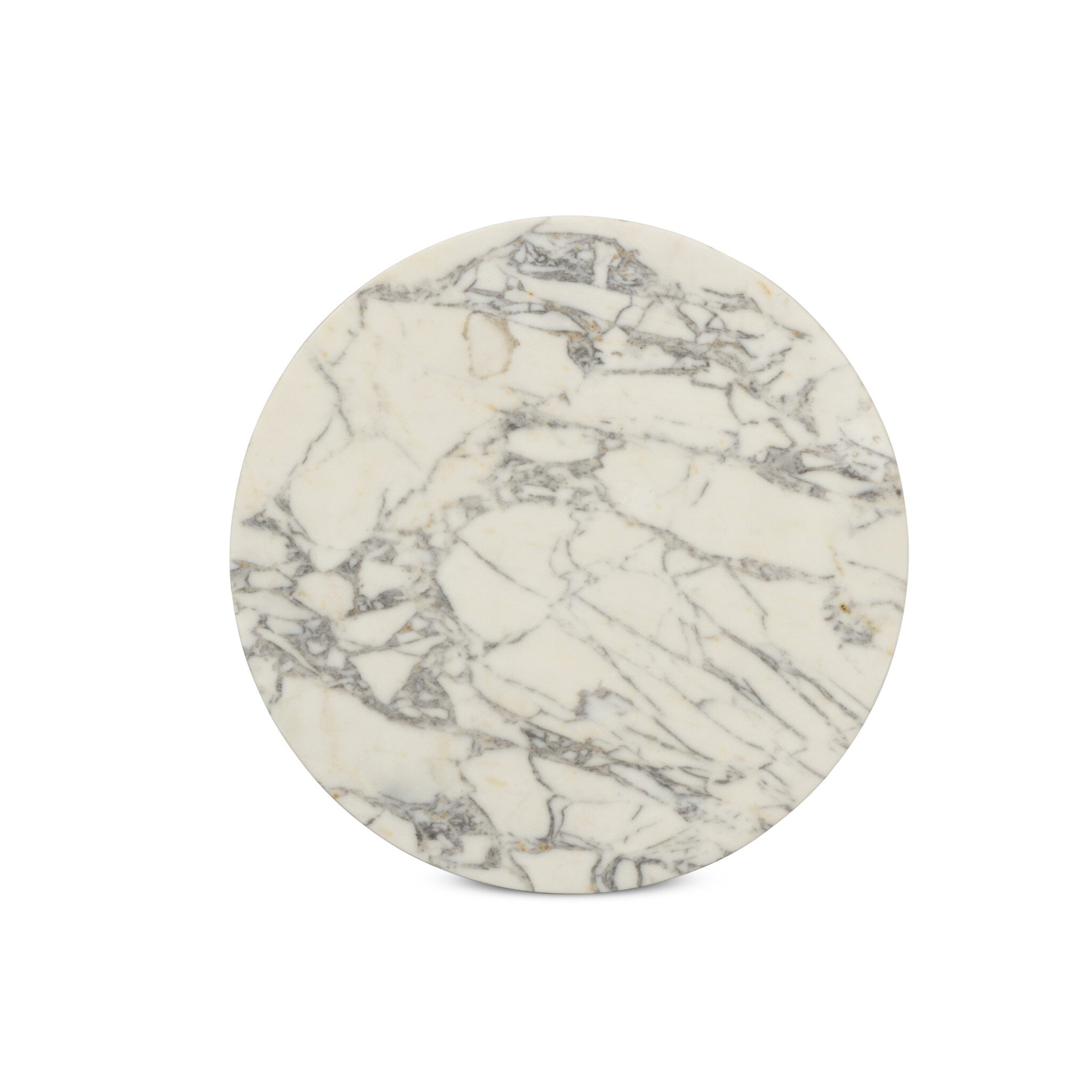 Balboa Outdoor End Table - Veined White Marble - Image 5