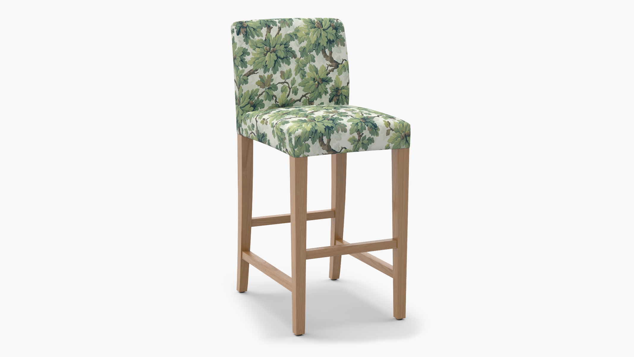 Signature Dining Bar Stool, Vert Woodland, Natural Square Tapered Leg - Image 1