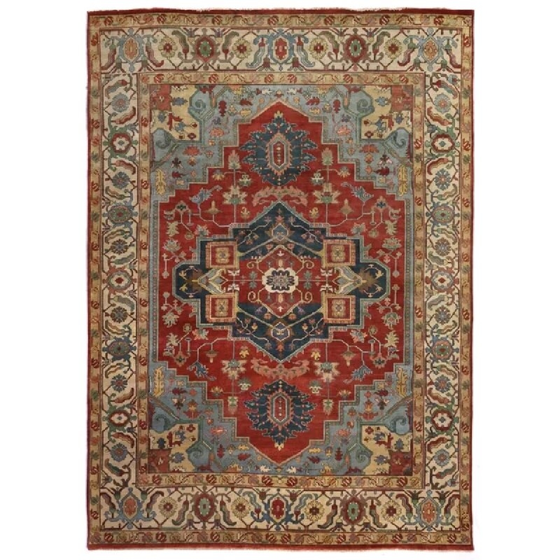 Exquisite Rugs Serapi Oriental Hand-Knotted Wool Dark Red Area Rug Rug Size: Rectangle 10' x 14' - Image 0