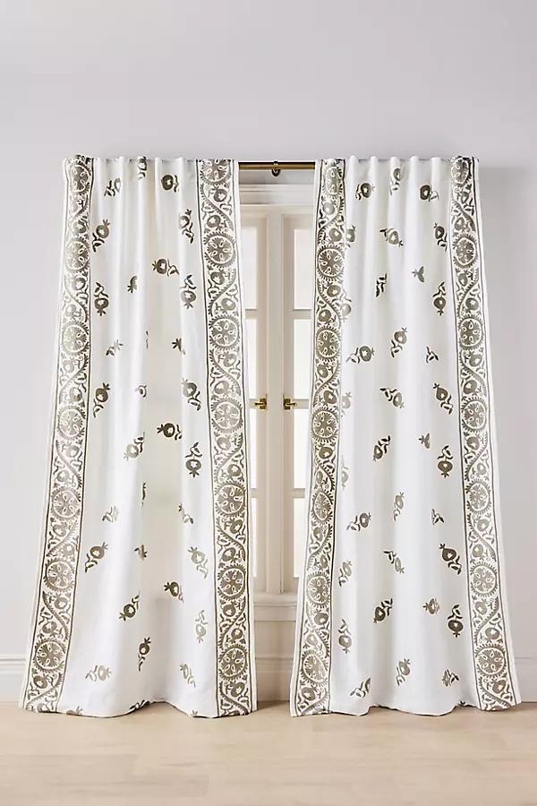 Embroidered Cotton Suzani Border Curtain - Image 0