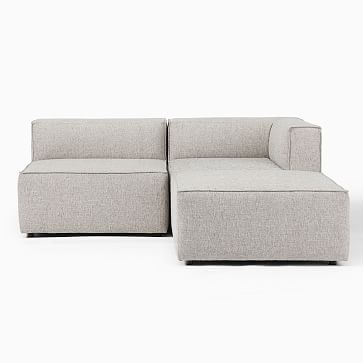 Remi Modular 70" 3-Piece Sectional, Deco Weave, Pearl Gray - Image 3