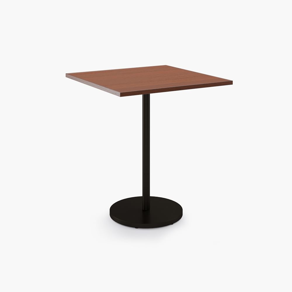 Restaurant Table, Top 36" Square, Dark Walnut, Bar Ht Orbit Base, Bronze/Bronze - Image 0