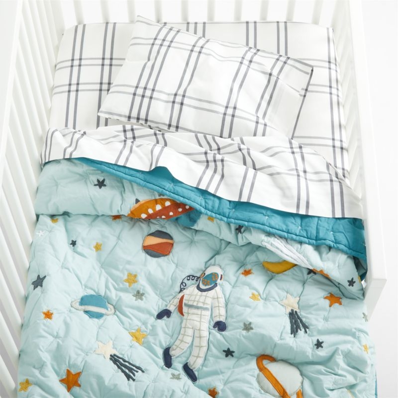 Stax Organic Cotton Grey Toddler Sheet Set - Image 2