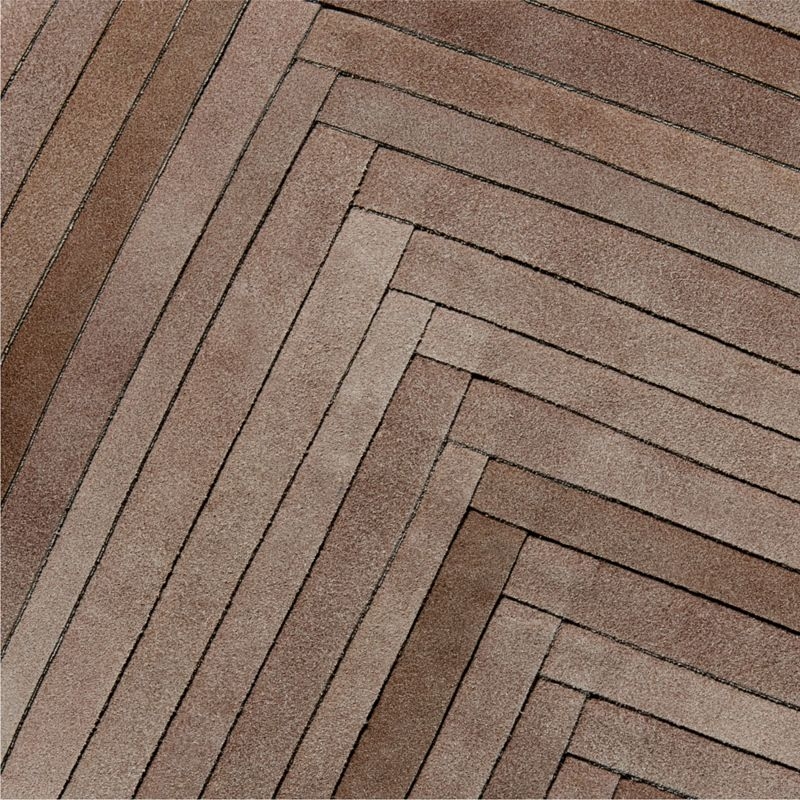 Kerro Light Brown Woven Suede Throw Pillow with Feather-Down Insert 18''x18" - Image 1