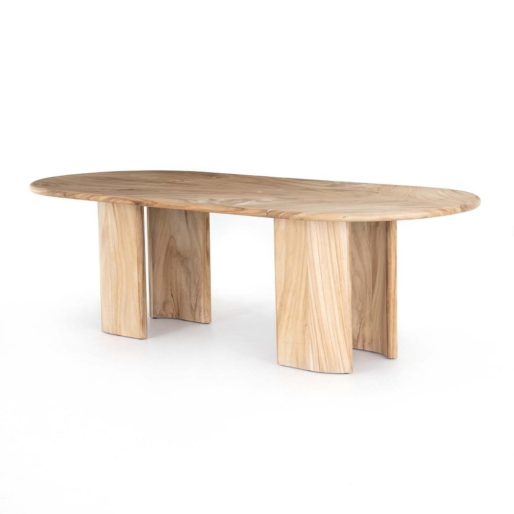 Oval Wooden 98.5" Dining Table, Gold Guanacaste - Image 0