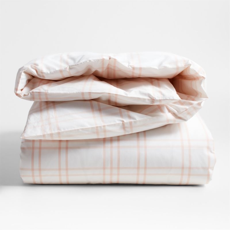 Stax Elegant Pink Yarn-Dyed Organic Cotton Kids Full/Queen Duvet Cover - Image 2