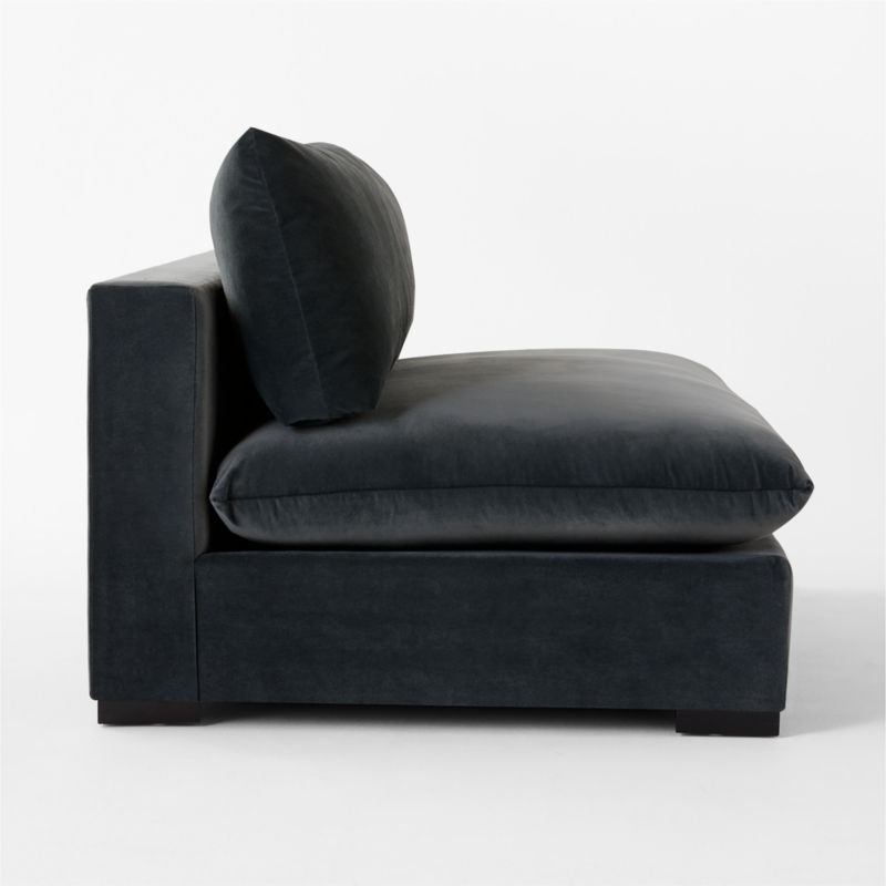 Deseo 65" Charcoal Grey Performance Velvet Standard Depth Armless Loveseat - Image 3