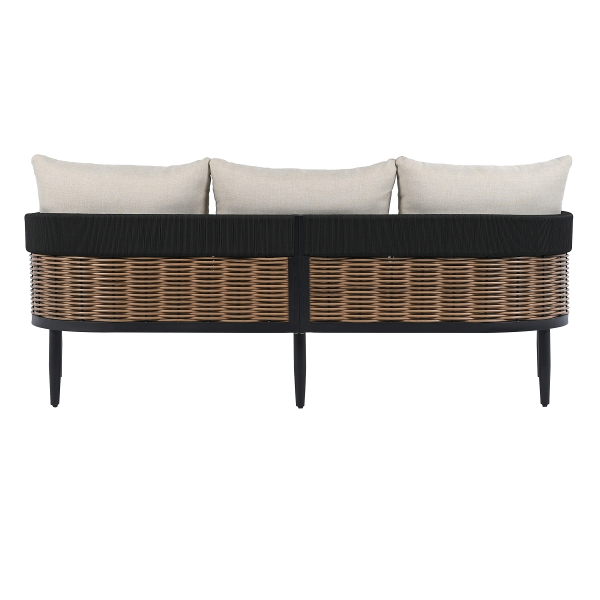 Harrison Indoor-Outdoor 3 Seater Sofa - Black/Taupe - Image 8
