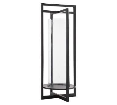 Brooks Cross Bar Steel & Glass Outdoor Lantern, Medium, 26.5" - Black - Image 2