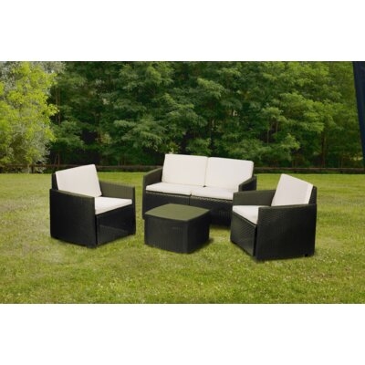 Etna 4 Piece Rattan Sofa Seating Group with Cushions - Image 0