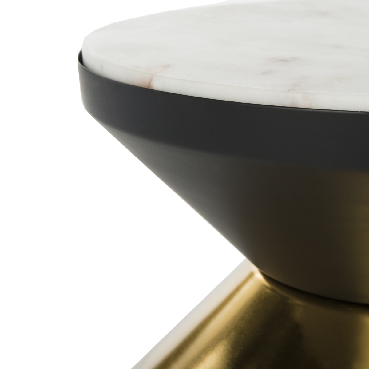 Azizi Stone Top Side Table - Black / Gold - Safavieh - Image 2