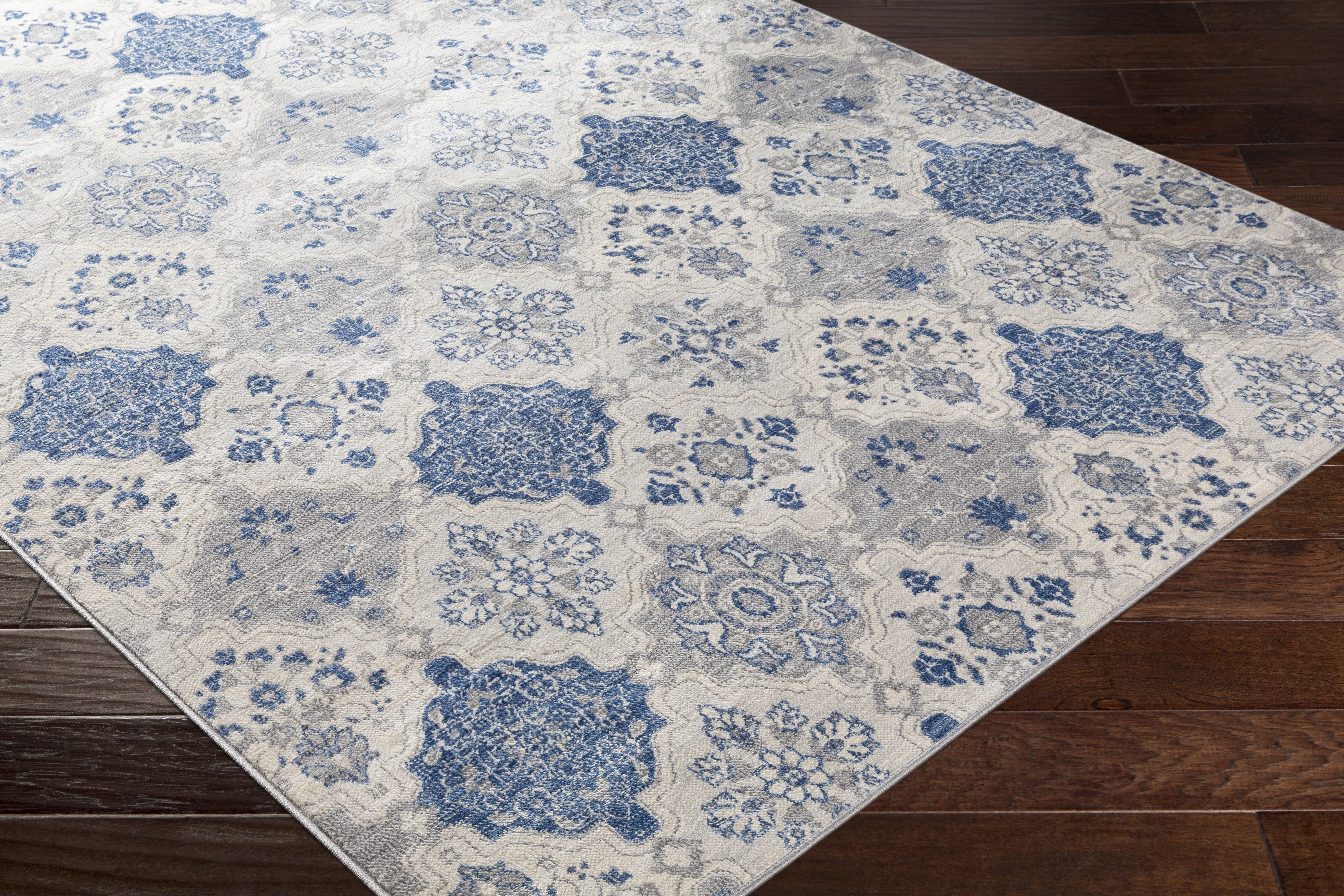 Monaco Blue Indoor 4'3" x 5'11" Machine Woven Rug - Image 6