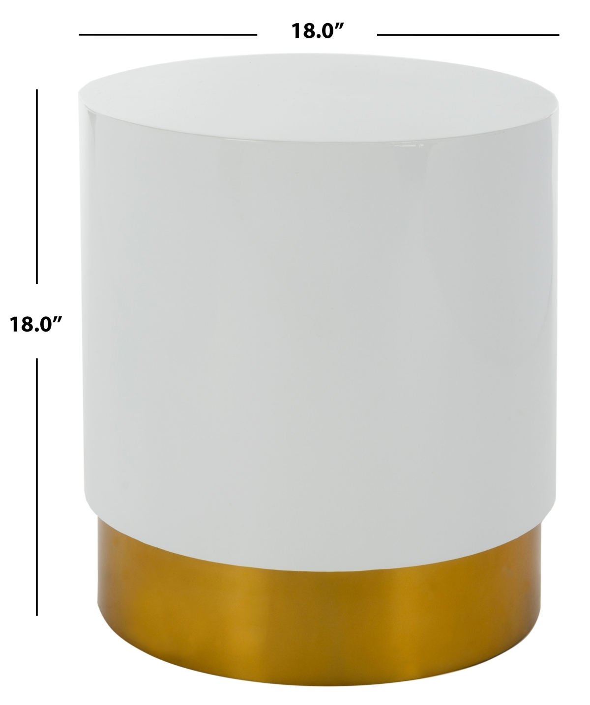 Angelo Round Side Table - White / Gold - Safavieh - Image 4