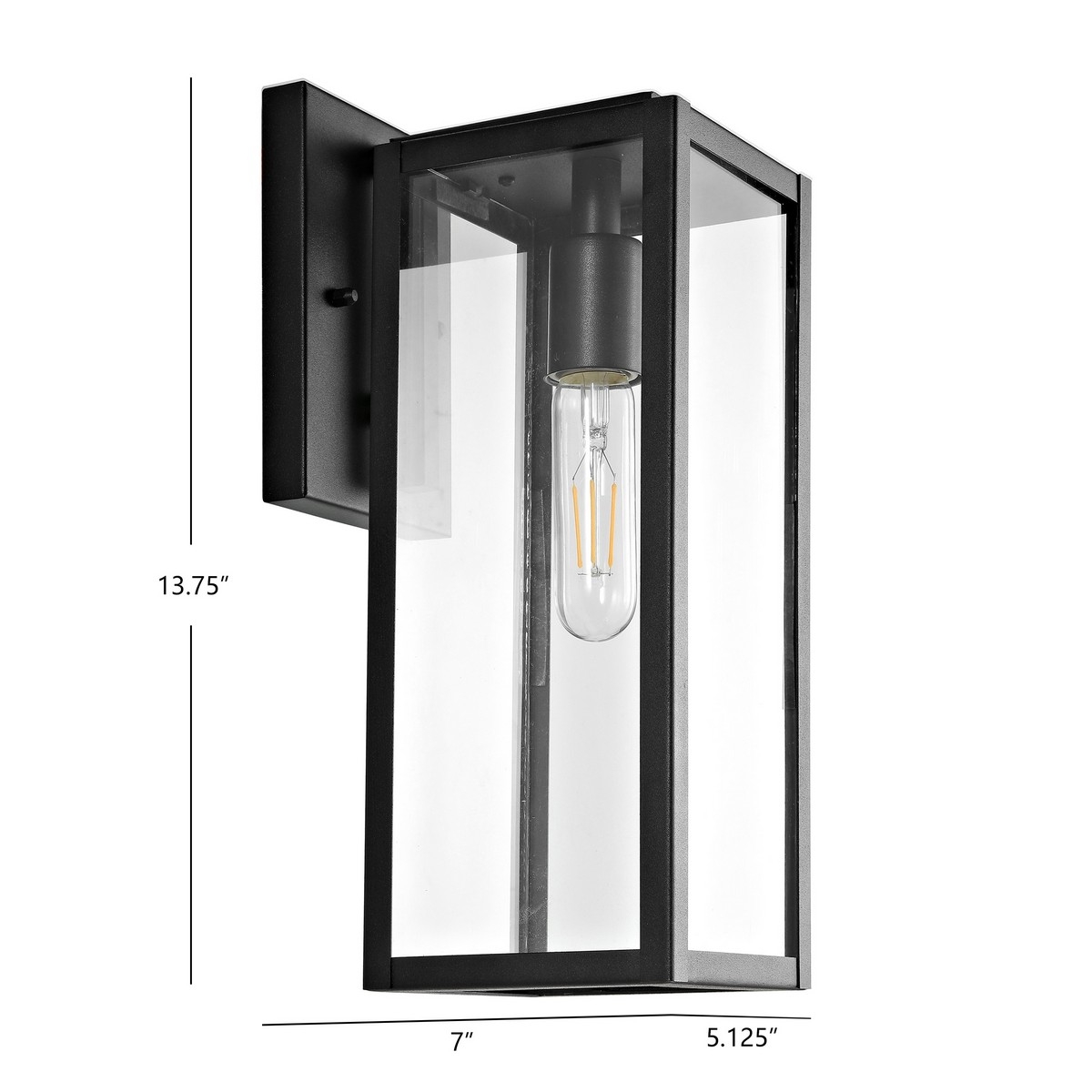 Norsan Outdoor Wall Lantern - Clear/Black - Image 4