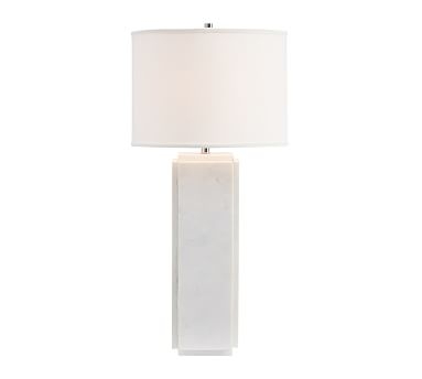 Amara Marble Tall Table Lamp, Large, White - Image 0
