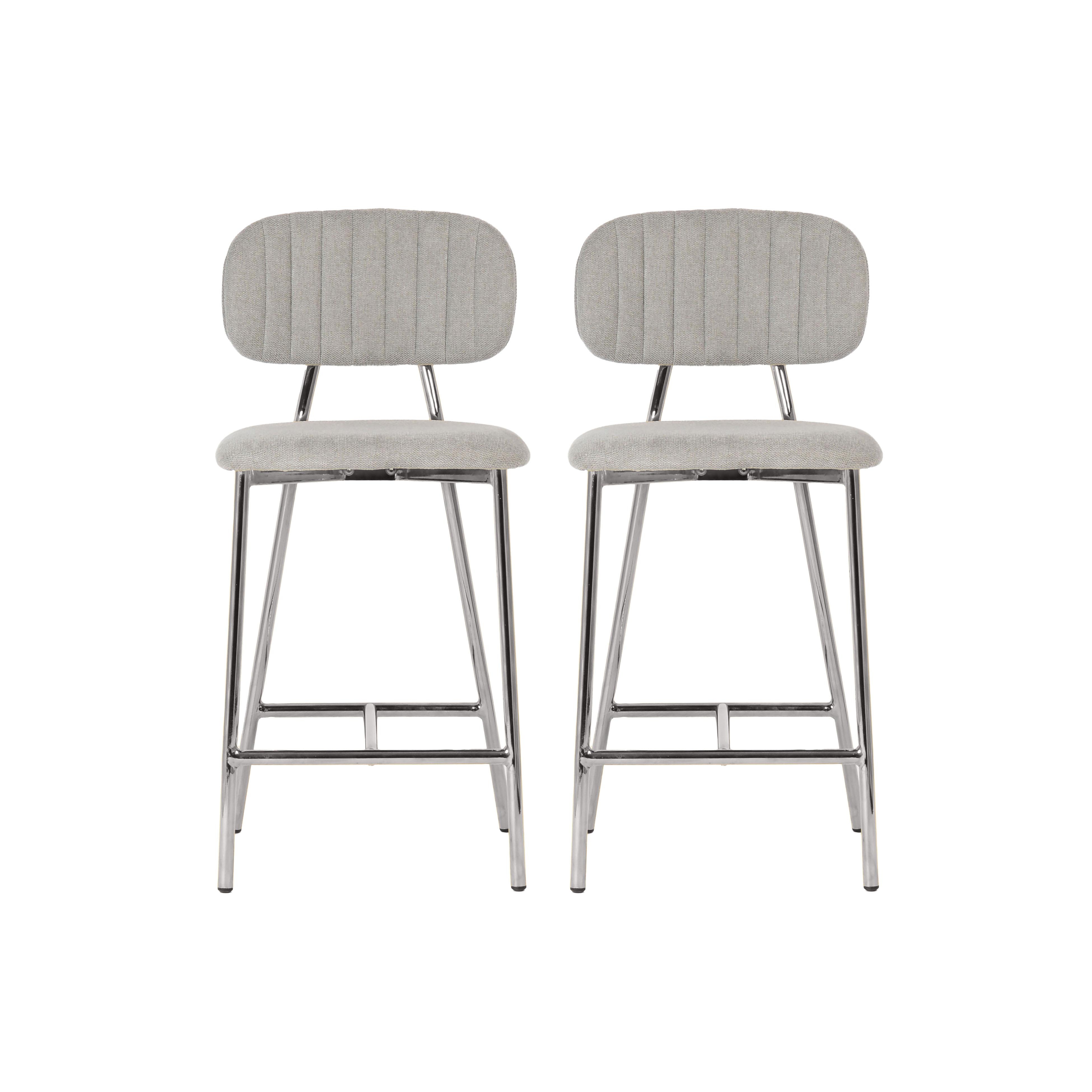 Ariana Grey Counter Stool - Silver Legs (Set of 2) - Image 0