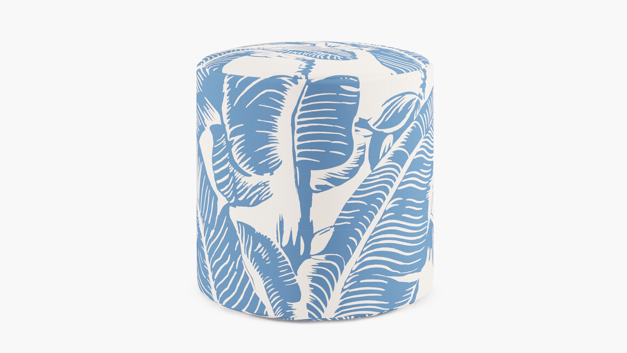 Drum Ottoman, Cornflower Martinique® Encore - Image 0