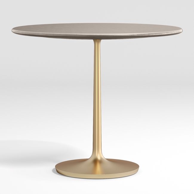 Nero 36" Concrete Dining Table with Brass Base - Image 0