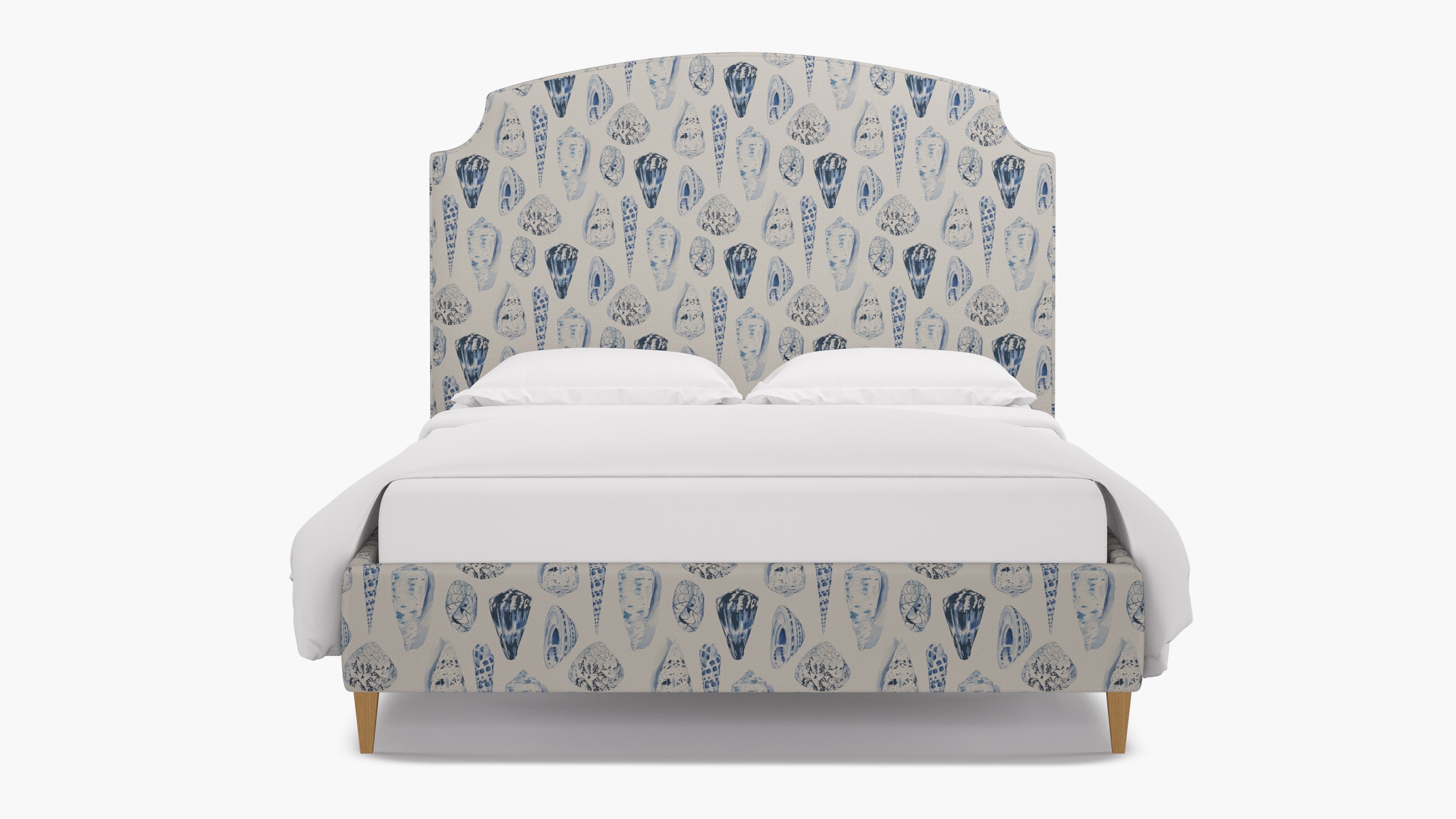 Cove Bed, Porcelain Coquina, Natural Square Tapered Leg, King - Image 0