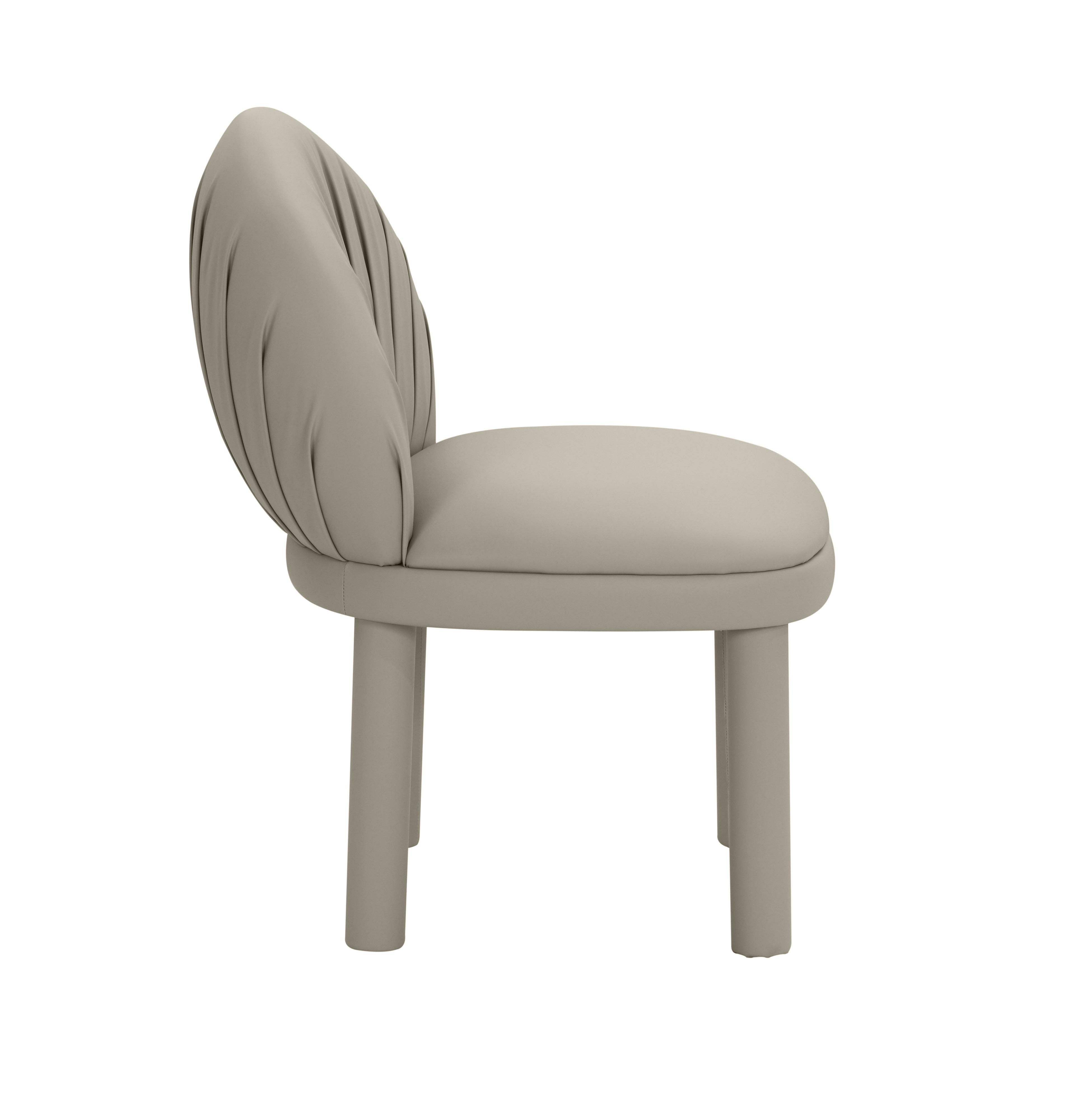Aliyah Grey Vegan Leather Dining Chair - Image 3