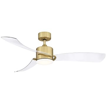 SculptAire Ceiling Fan With Light Kit, Brushed Satin Brass - Image 1