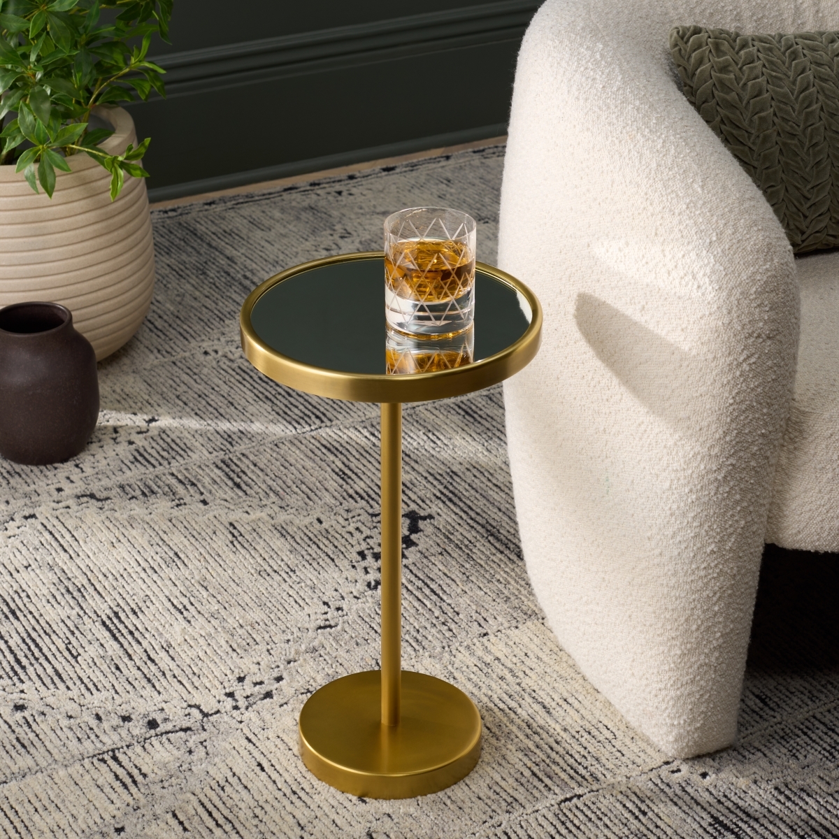 Hentry Side Table - Gold / Mirror - Safavieh - Image 1