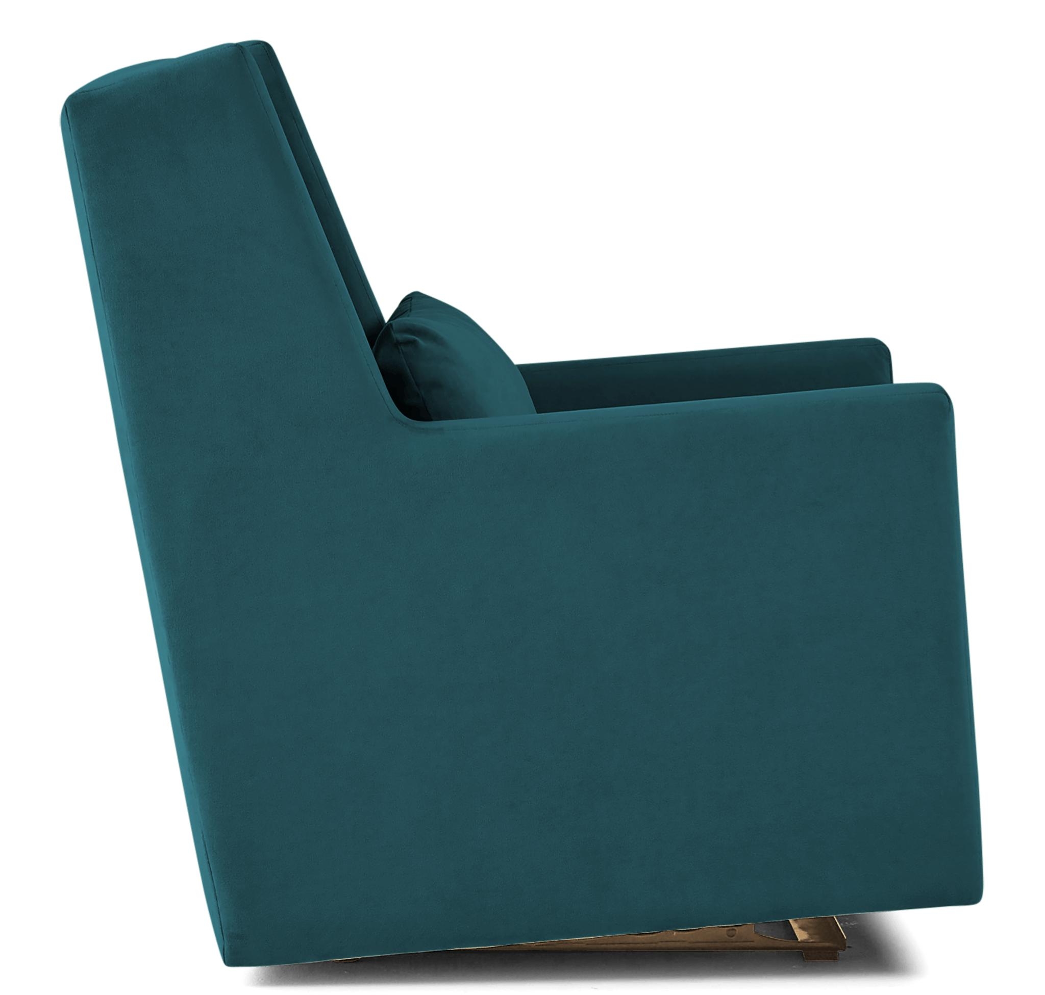 Blue Nina Mid Century Modern Glider - Lucky Turquoise - Image 2