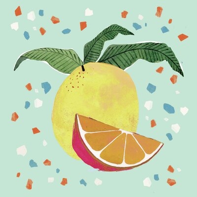 Bright Pomelo Painting With Terrazo - Image 0