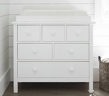 Kendall Nursery Dresser & Topper Set, Weathered White, In-Home Delivery - Image 2