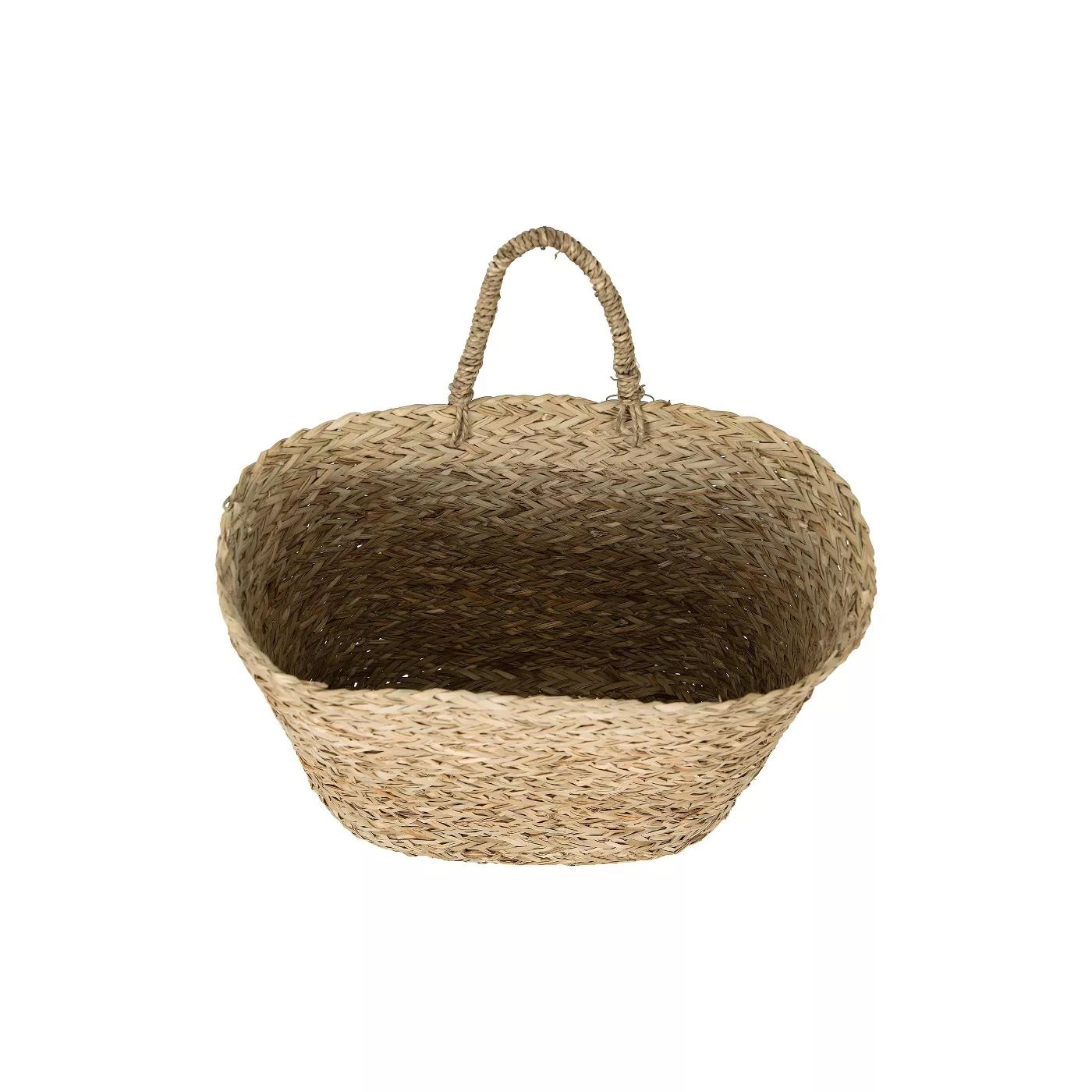 Handwoven Beige Seagrass Wall Baskets (Set of 2 Sizes) - Image 3