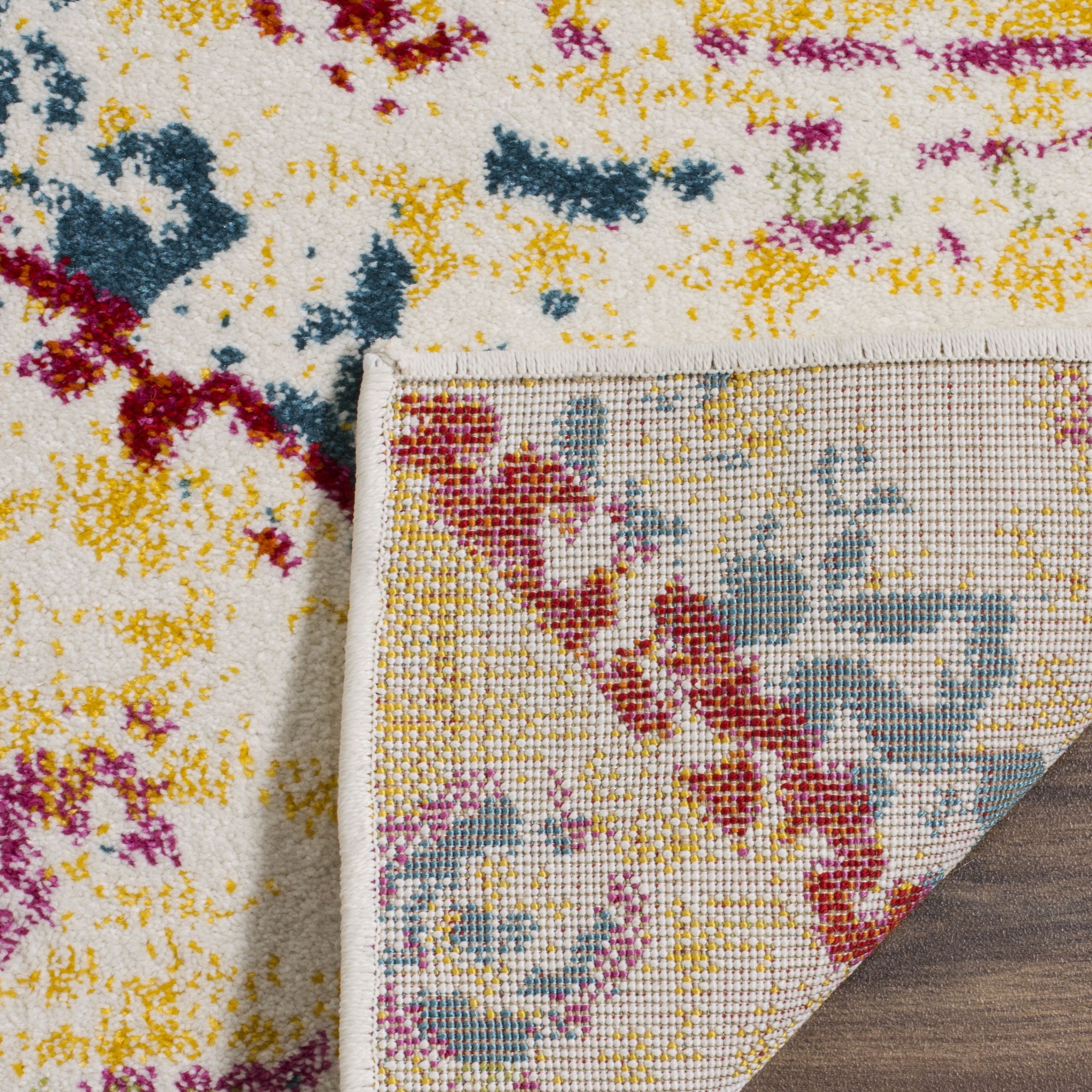 Arlo Home Woven Area Rug, WTC698G, Light Yellow/Blue,  2' 7" X 5' - Image 2