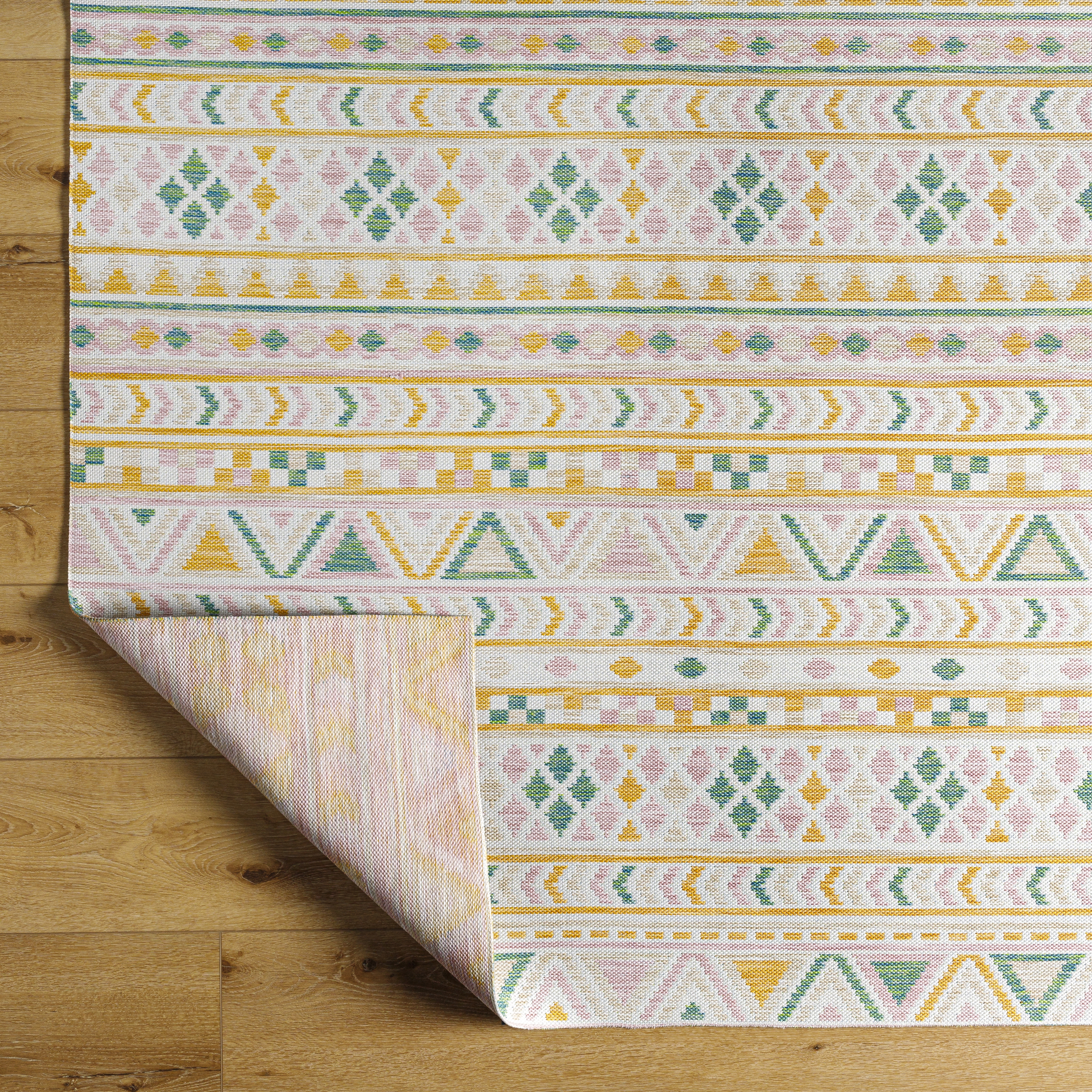 Barbados Beige Outdoor 6'7" x 9' Machine Woven Rug - Image 3