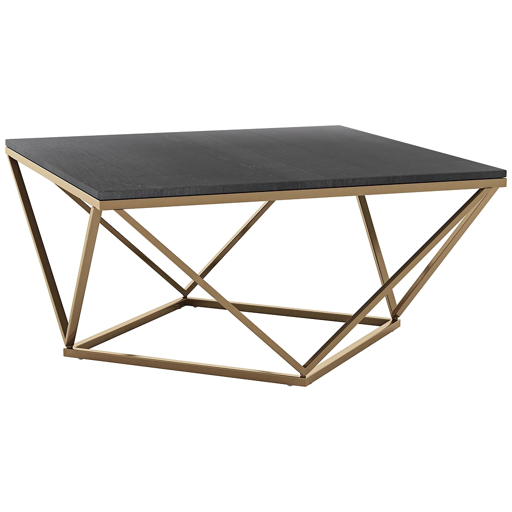 Zuo Verona 34 1/2" Wide Black and Gold Coffee Table - Style # 83J59 - Image 0