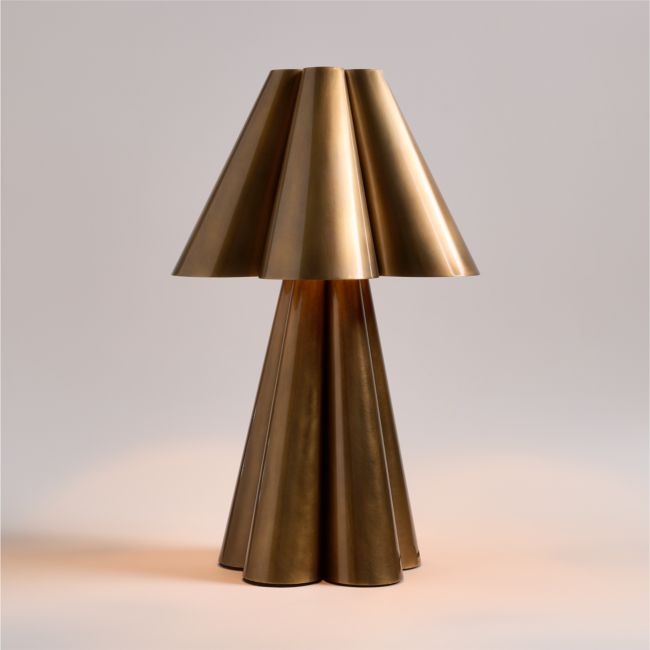 Amorata Brass Table Lamp with Brass Shade 29" - Image 0