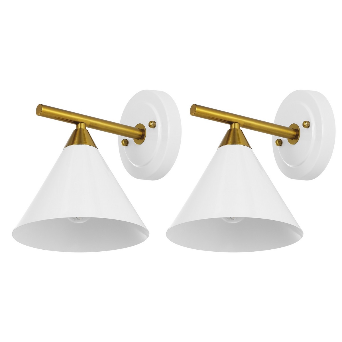 Wyanet 8" Wall Sconce - White / Brass - Safavieh - Image 0