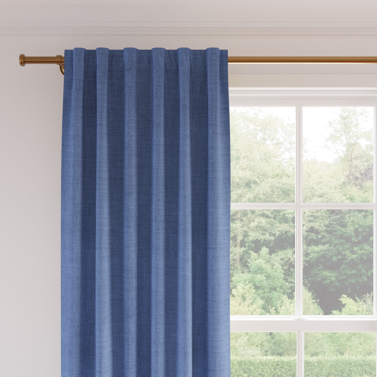 Linen Curtain, French Blue Linen, 50" x 96", Privacy - Image 1
