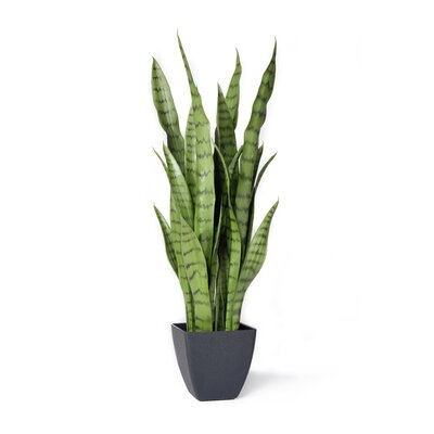 28" Artificial Snake plant Plant in Pot - Image 0