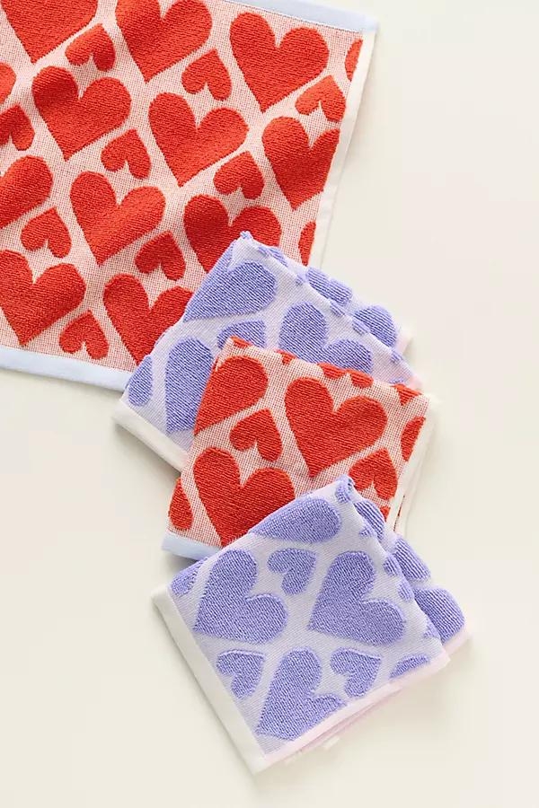 Icon Heart Jacquard Dishcloths, Set of 4 - Image 0