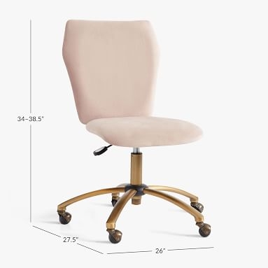 Lustre Velvet Dusty Blush Airgo Swivel Desk Chair, In-Home Delivery - Image 2